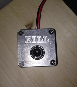  My first decent cut was an emergency killswitch that cuts the power to the TinyG driver board in a worst-case scenario complete electronics malfunction.