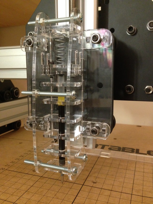 Penholder assembled and ready to go.