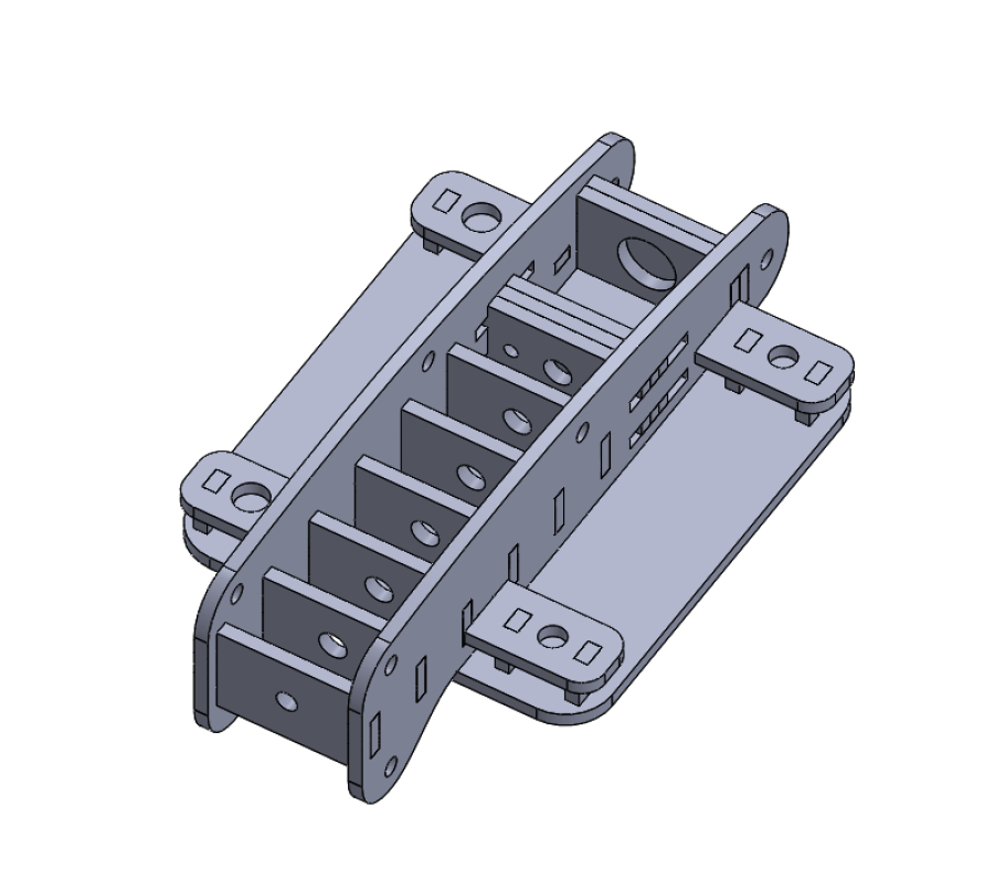 Planar penholder CAD assembly in SolidWorks.