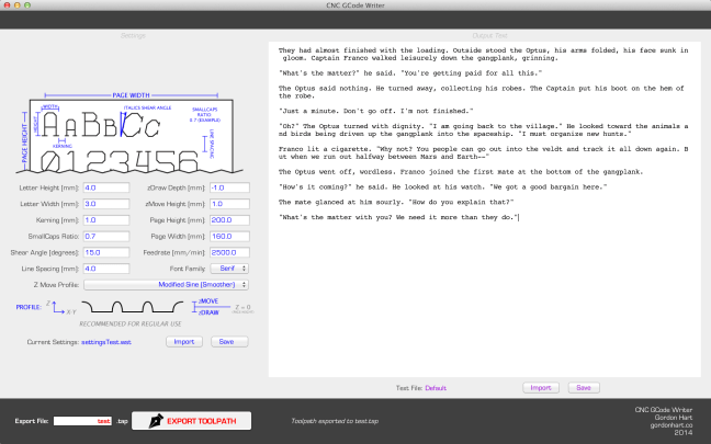 Full-screen view of the GUI